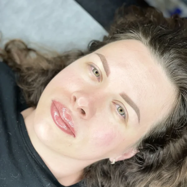 before and after eyebrow feathering