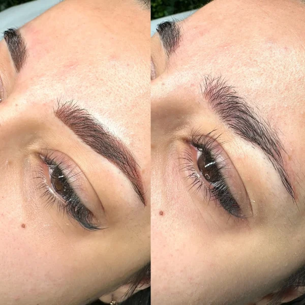 eyebrow tattoo before after