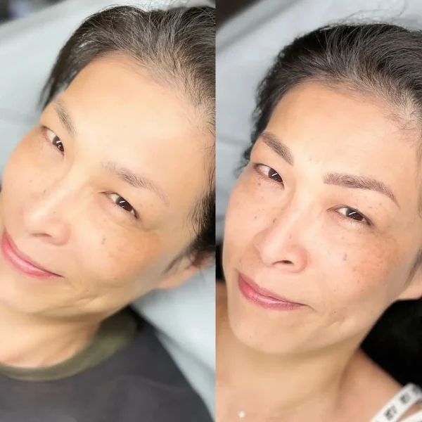 eyebrow tattoo before and after