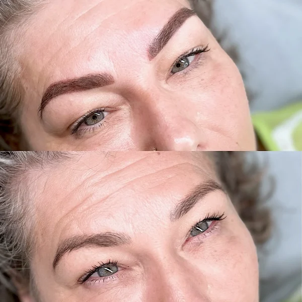 ombre powder brows before and after